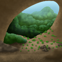 Lush Cave Background